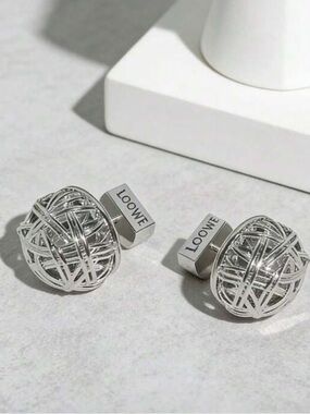 Loowe Silver Woven Knot Stud Earrings